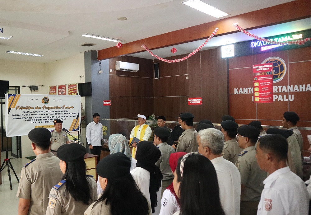 Kanta Palu Gelar Pelantikan Sejumlah Satuan Dalam Rangka PTSL