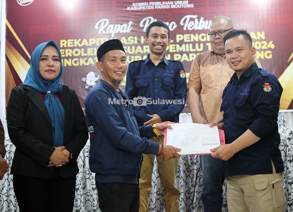 KPU Parimo Tetapkan Hasil Rekapitulasi Suara Pemilu 2024