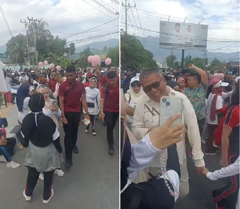 Di Acara Jalan Santai, Ahmad Ali dan NSL Jadi Rebutan Swafoto Warga