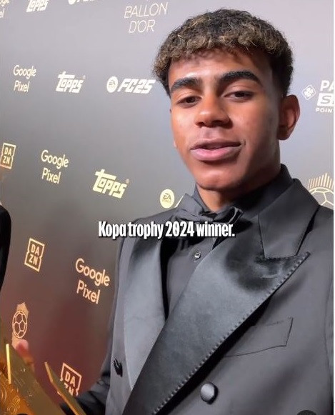 Winger Barcelona Lamine Yamal Raih Kopa Trophy 2024