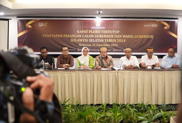 KPU Sulsel Tetapkan Dua Paslon Pilkada 2024