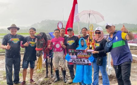 Kuda Asal Palu Juara Pertama di Kejuaraan Pacuan Kuda Piala Wali Kota Manado