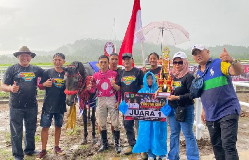 Kuda Asal Palu Juara Pertama di Kejuaraan Pacuan Kuda Piala Wali Kota Manado