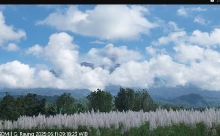 Gunung Raung Kembali Erupsi dengan Tinggi Letusan 750 Meter