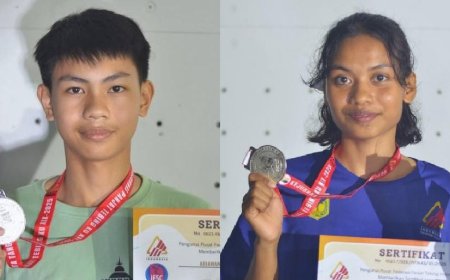 Atlet Panjat Tebing Kalukubula Raih Dua Perak Kejurnas Kelompok Umur 2025