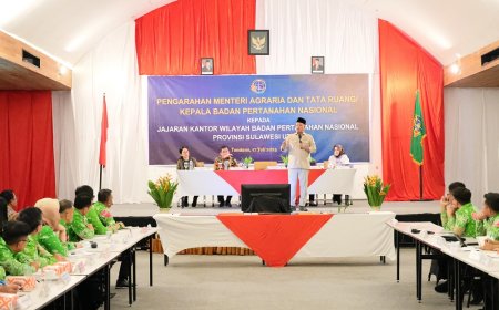Menteri Nusron Sampaikan Soal Penguatan Sistem dan SDM di Hadapan Jajaran BPN Sulut