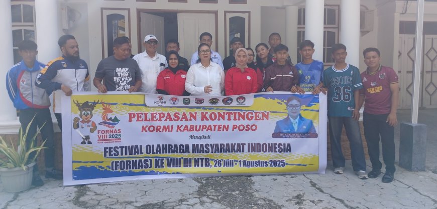 Kormi Poso Lepas Pegiat Olahraga Masyarakat ke Fornas VIII di Lombok