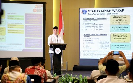 Jadi Pembicara di Rakernas BWI, Menteri Nusron Tegaskan Target Sertipikasi Wakaf hingga 2028