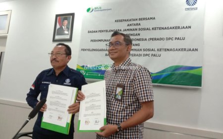 BP Jamsostek-Peradi Palu Jalin Kerjasama Lindungi Advokat Non Upah