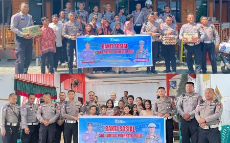 Peringati HUT Lalu Lintas Ke-70, Satlantas Polresta Palu Sambangi Panti Asuhan