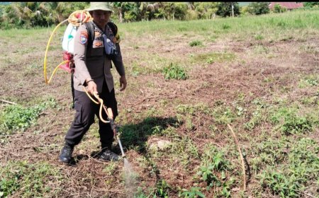 Bhabinkamtibmas Padalembara Bantu Warga Garap Lahan Tidur