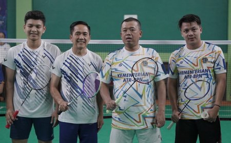 Menteri Nusron dan Wali Kota Palembang Tunjukkan Semangat Sportivitas di PORNAS KORPRI XVII