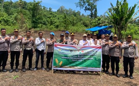 Polres Poso Dukung Ketahanan Pangan dengan Menanam Jagung