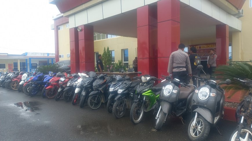Polres Morowali Sita 36 Motor Curian, Silakan Cek Mungkin Milik Anda