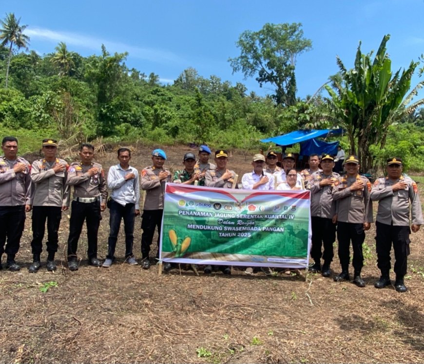 Polres Poso Dukung Ketahanan Pangan dengan Menanam Jagung