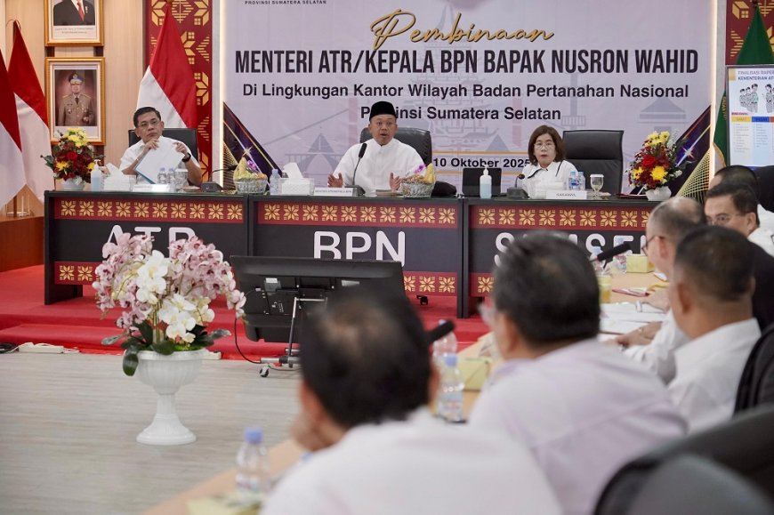Pembinaan di BPN Sumsel, Menteri Nusron Tekankan Layanan Pertanahan yang Adaptif bagi Generasi Muda