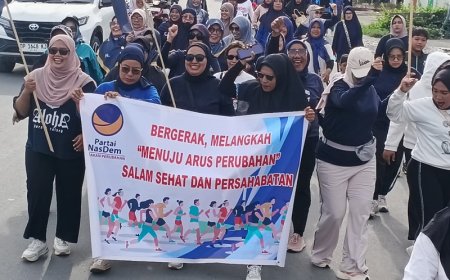 Perempuan Meriahkan Jalan Santai Partai NasDem Sigi, Begini Pesan NSL