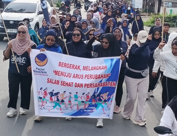 Perempuan Meriahkan Jalan Santai Partai NasDem Sigi, Begini Pesan NSL