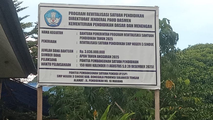 Proyek Revitalisasi SMP 3 Sindue Disoal, Diduga Syarat Nepotisme dan Monopoli