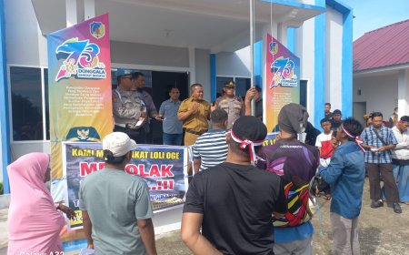 Polisi Kawal Demo Tambang Galian C Di Loli Oge