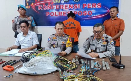 Polsek Pamona Timur Tangkap Pencuri Kabel Tower Telkomsel