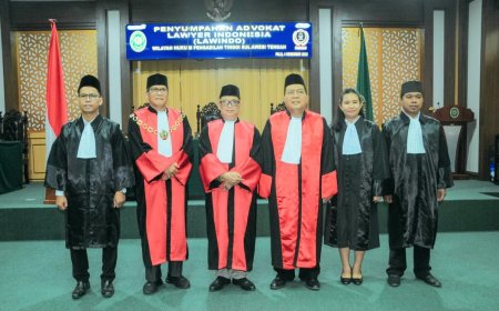 Ambil Sumpah Advokat Lawindo, Wakil Ketua PT Sulteng: Jaga Etika Profesi