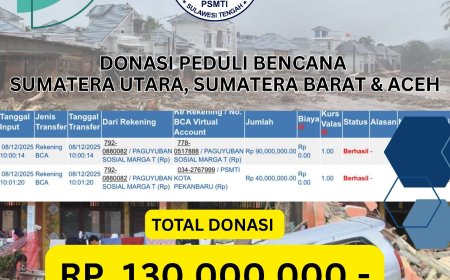 PSMTI Sulteng dan PSMTI Palu Salurkan Bantuan untuk Korban Banjir di Sumut, Aceh, dan Sumbar