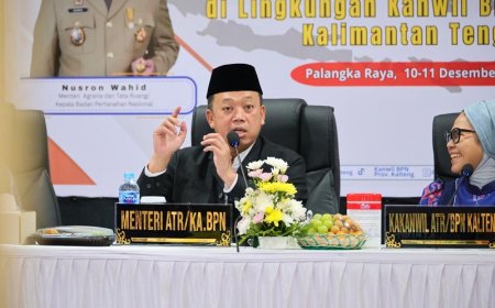 Pembinaan di Kanwil BPN Provinsi Kalteng, Menteri Nusron Minta Pelayanan Pertanahan Adaptif, Cepat, dan Bersih