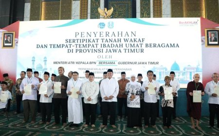 Serahkan 2.532 Sertipikat Tanah Wakaf dan Rumah Ibadah, Menteri Nusron Gagas Percepatan Sertipikasi melalui Kolaborasi