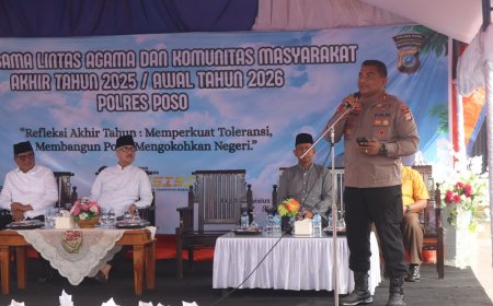 Polres Poso Gelar Doa Bersama dan Refleksi Akhir Tahun, Ketua FKUB Sulteng Sampaikan Pesan Moral