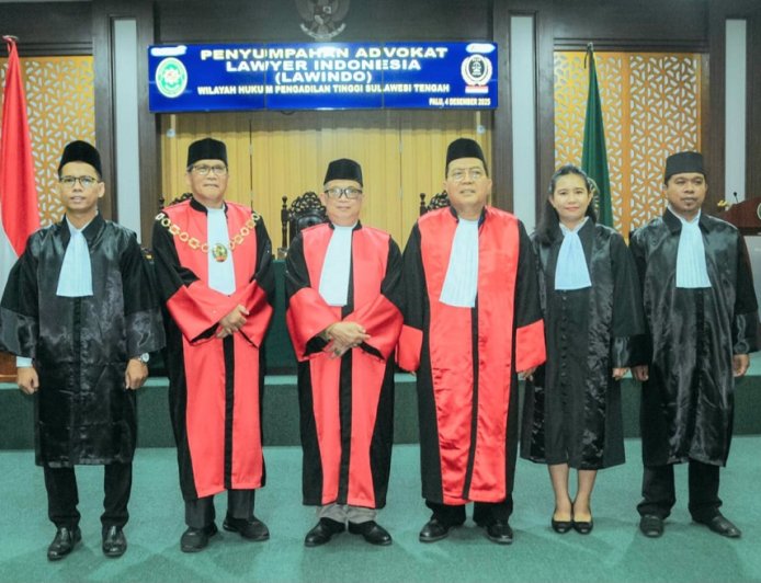 Ambil Sumpah Advokat Lawindo, Wakil Ketua PT Sulteng: Jaga Etika Profesi