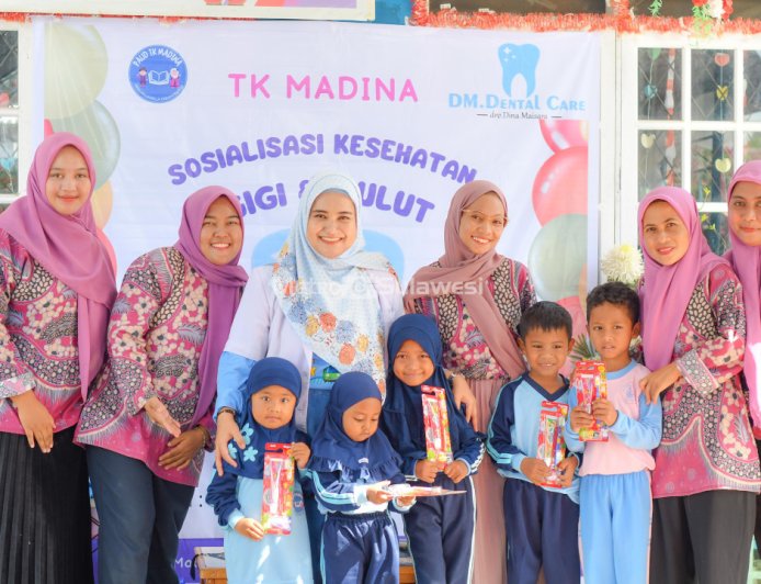 Puluhan Siswa PAUD  Diajari Cara Merawat Gigi