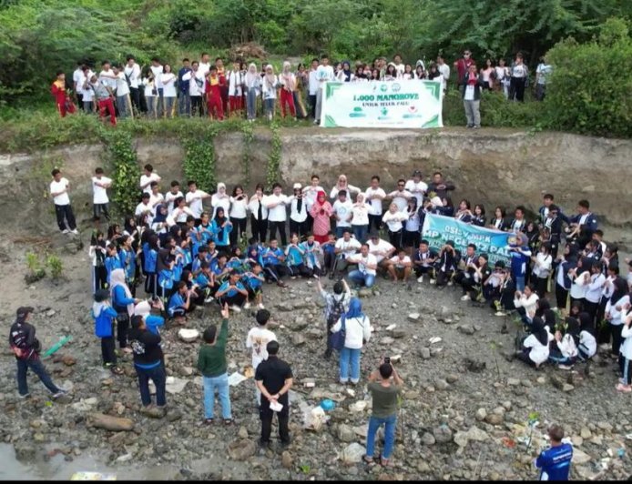 Ratusan Siswa Tanam 1.000 Mangrove di Pesisir Tondo