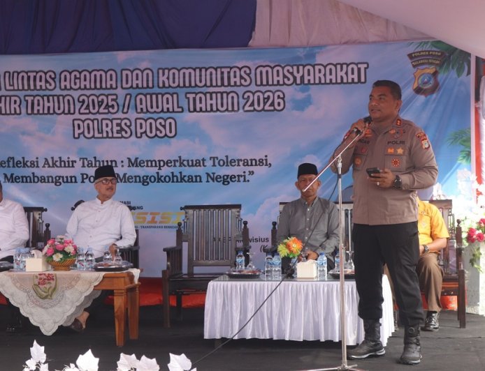 Polres Poso Gelar Doa Bersama dan Refleksi Akhir Tahun, Ketua FKUB Sulteng Sampaikan Pesan Moral