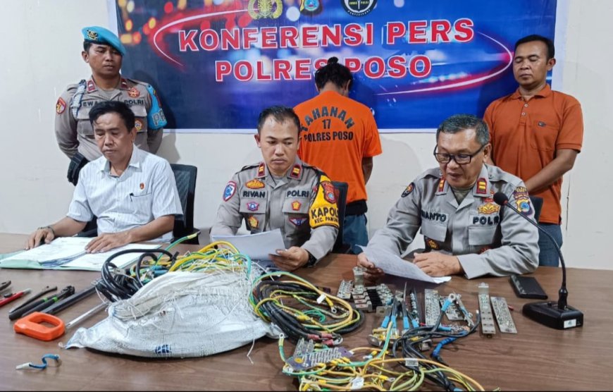 Polsek Pamona Timur Tangkap Pencuri Kabel Tower Telkomsel
