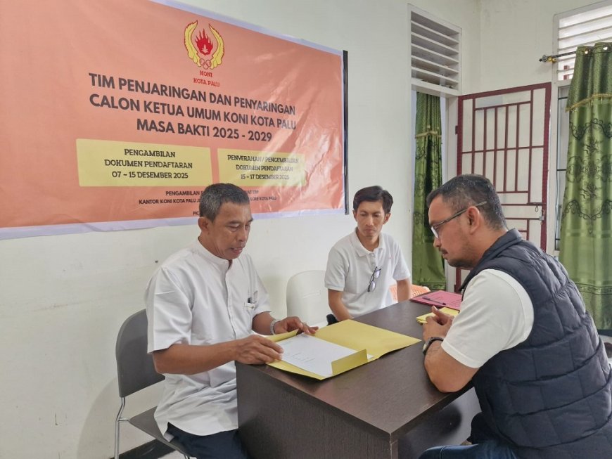 Reynold Kasrudin Resmi Mendaftar sebagai Calon Ketua Umum KONI Palu 2025–2029