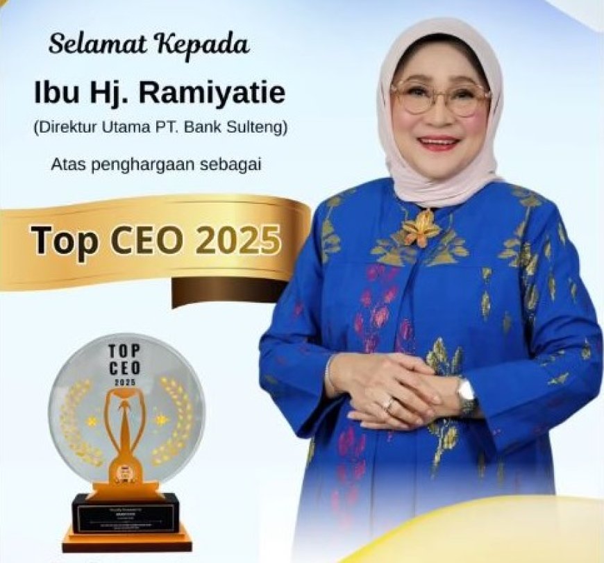 Dirut Bank Sulteng Raih Penghargaan Top CEO 2025