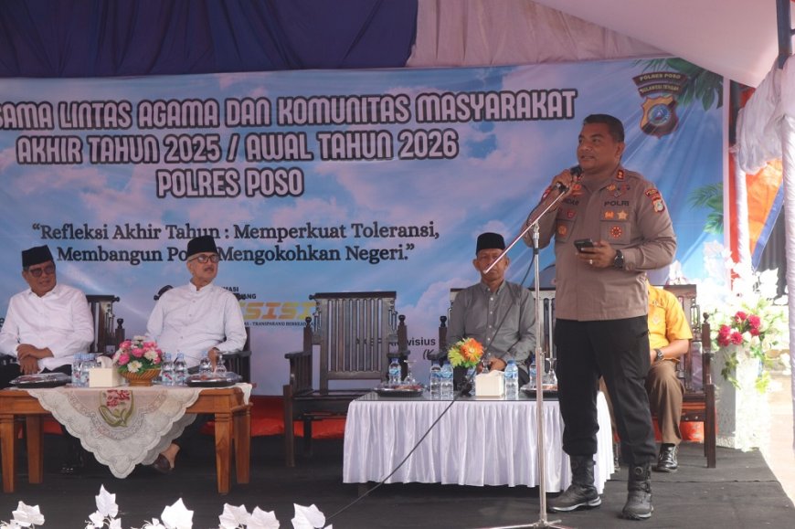 Polres Poso Gelar Doa Bersama dan Refleksi Akhir Tahun, Ketua FKUB Sulteng Sampaikan Pesan Moral