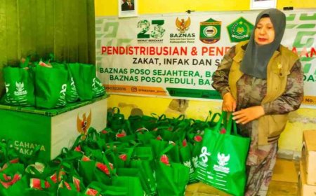 Baznas Poso Salurkan Ratusan Paket Sembako