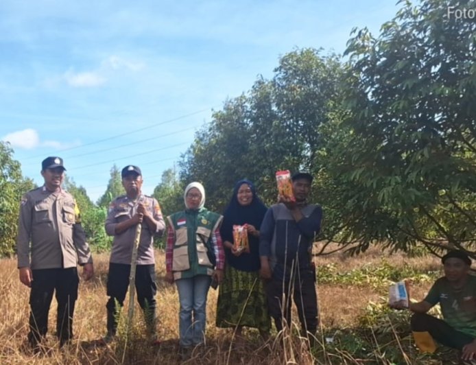 Polsek Pamona Selatan Tanam Jagung di Desa Pandajaya