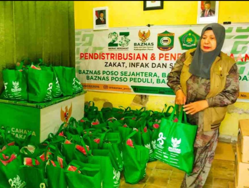Baznas Poso Salurkan Ratusan Paket Sembako