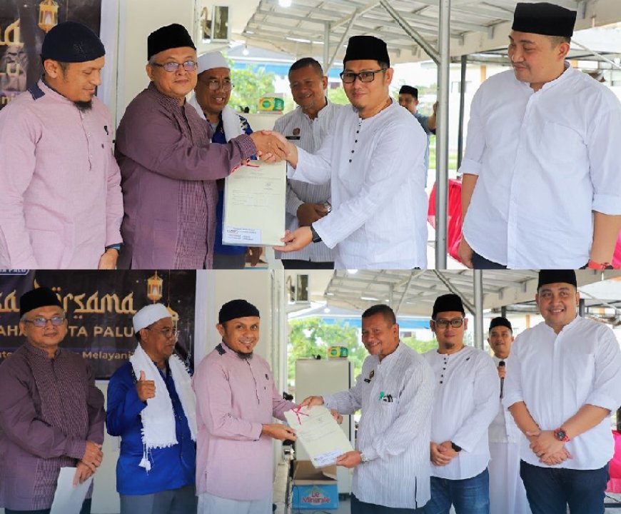 Kantor Pertanahan Kota Palu Serahkan Dua Sertipikat Wakaf dalam Momen Hangat Buka Puasa Bersama