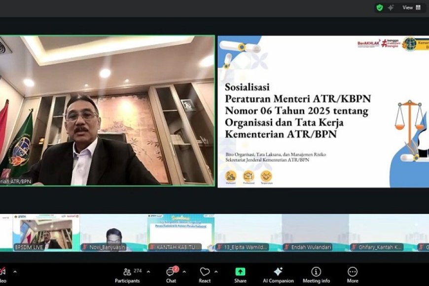 Sosialisasi Regulasi tentang Organisasi dan Tata Kerja, Sekjen ATR/BPN Tekankan Empat Pesan Strategis