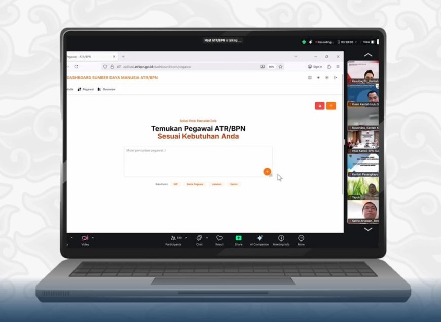 Kembangkan Aplikasi Dashboard SDM, Sekjen ATR/BPN: Proses Mutasi dan Promosi Jadi Lebih Efektif dan Efisien