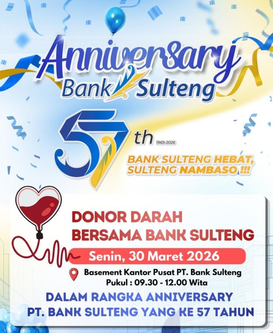 Dalam Rangka Anniversary ke-57, Bank Sulteng Gelar Donor Darah