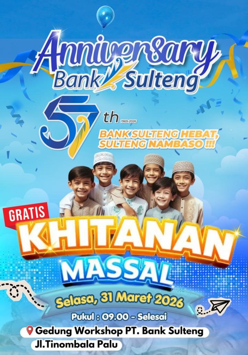 Anniversary Bank Sulteng Ke-57: Donor Darah hingga Sunatan Massal