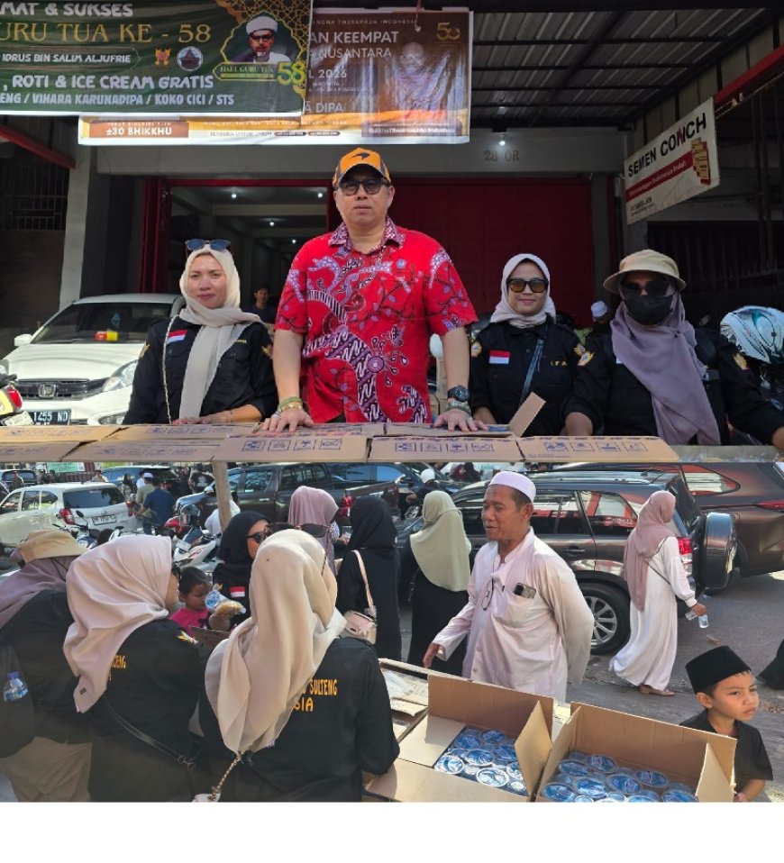 SMTI Sulteng - APINDO Sulteng - Vihara Karuna Dipa Bagikan Ribuan Mamin Untuk Jamaah di Acara Haul Guru Tua