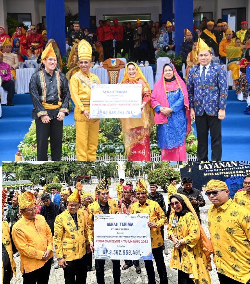 Kado HUT-62 Provinsi Sulteng, Bank Sulteng Bagikan Dividen Rp59,5 Miliar