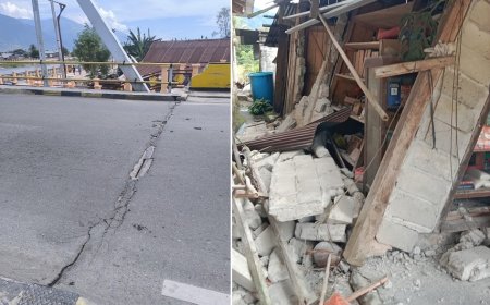 Akibat Gempa: Jembatan Palu III Retak, Sejumlah Rumah di Sigi Rusak