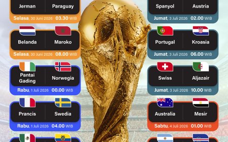 Jadwal Lengkap Pertandingan 32 Besar Piala Dunia 2026